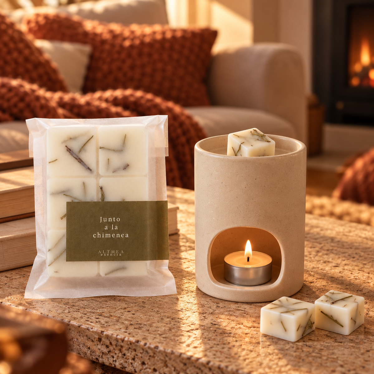 Cera aromática · Junto a la chimenea