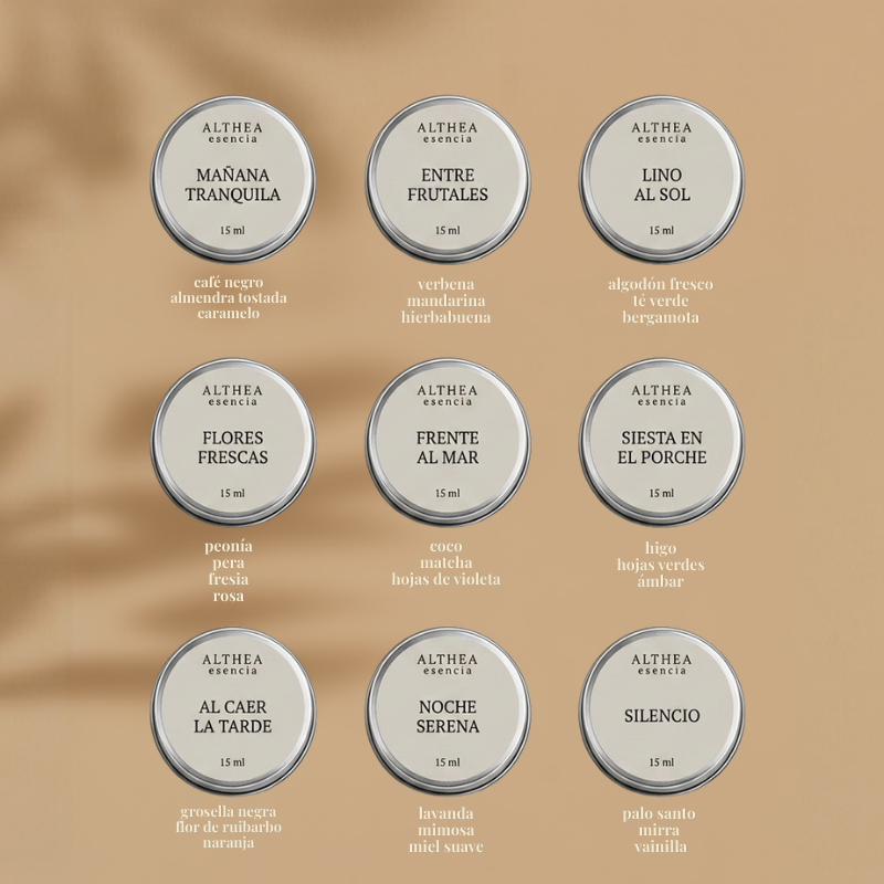 9 mini velas aromáticas del Set Edición Descubrimiento de Althea Esencia